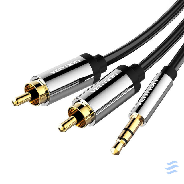 Cable Audio 3.5mm to 2x RCA Vention BCFBI 3m Black Audio cables
