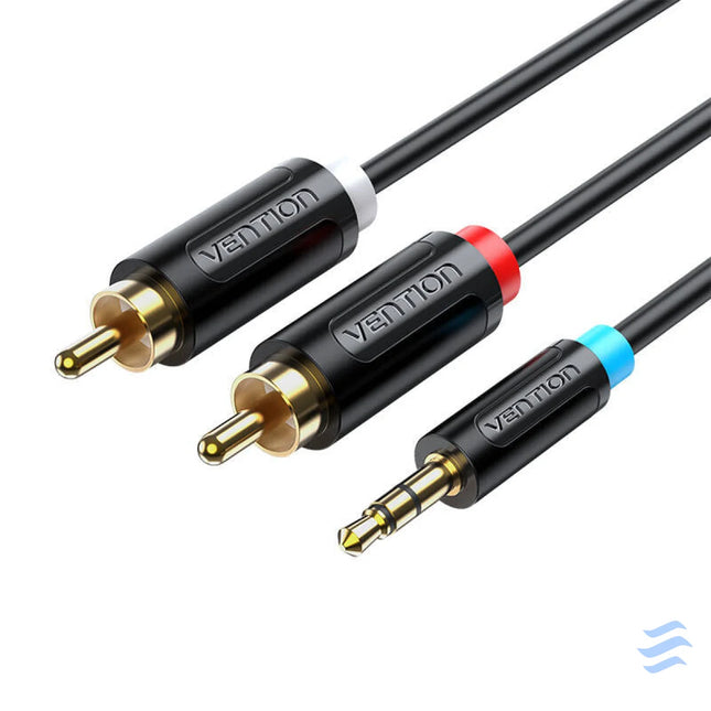 Cable Audio Adapter 3.5mm Male to 2x Male RCA Vention BCLBK 8m Black Audio cables