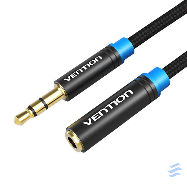 Cable Audio Braided 3.5mm male female Vention VAB B06 B150 M 1,5m Black Audio cables