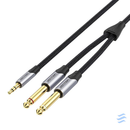 Cable audio mini jack 3.5mm to 2x 6.5mm Vention BARHG 1.5m (grey) Audio cables