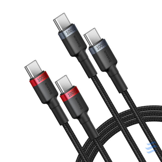 Cable Baseus Cafule USB C to USB C 100W,1m 2psc (Red Black Grey Black) USB C to USB C