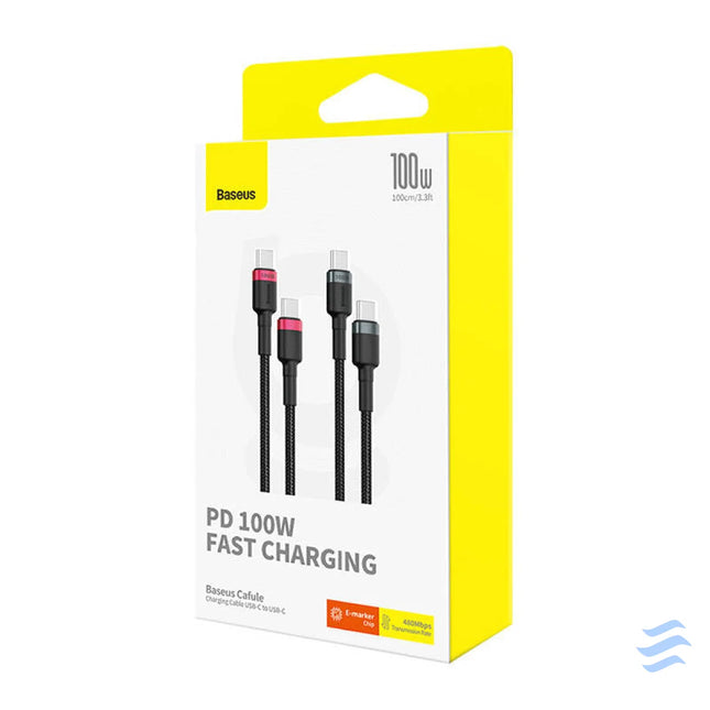 Cable Baseus Cafule USB C to USB C 100W,1m 2psc (Red Black Grey Black) USB C to USB C