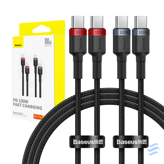 Cable Baseus Cafule USB C to USB C 100W,1m 2psc (Red Black Grey Black) USB C to USB C