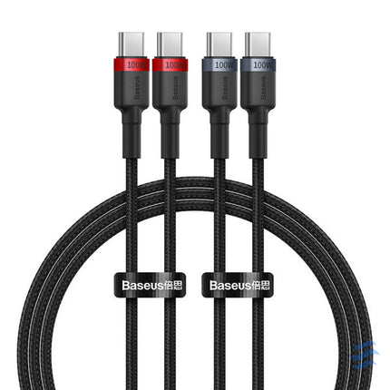 Cable Baseus Cafule USB C to USB C 100W,1m 2psc (Red Black Grey Black) USB C to USB C