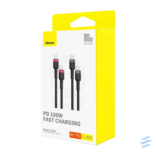 Cable Baseus Cafule USB C to USB C 100W,2m 2psc (Red Black Grey Black) USB C to USB C