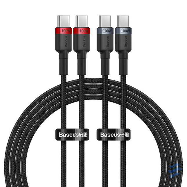 Cable Baseus Cafule USB C to USB C 100W,2m 2psc (Red Black Grey Black) USB C to USB C