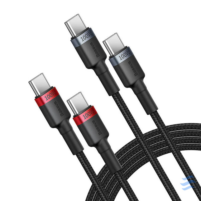 Cable Baseus Cafule USB C to USB C 100W,2m 2psc (Red Black Grey Black) USB C to USB C