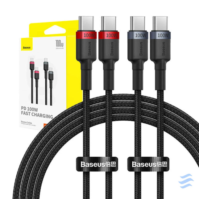 Cable Baseus Cafule USB C to USB C 100W,2m 2psc (Red Black Grey Black) USB C to USB C