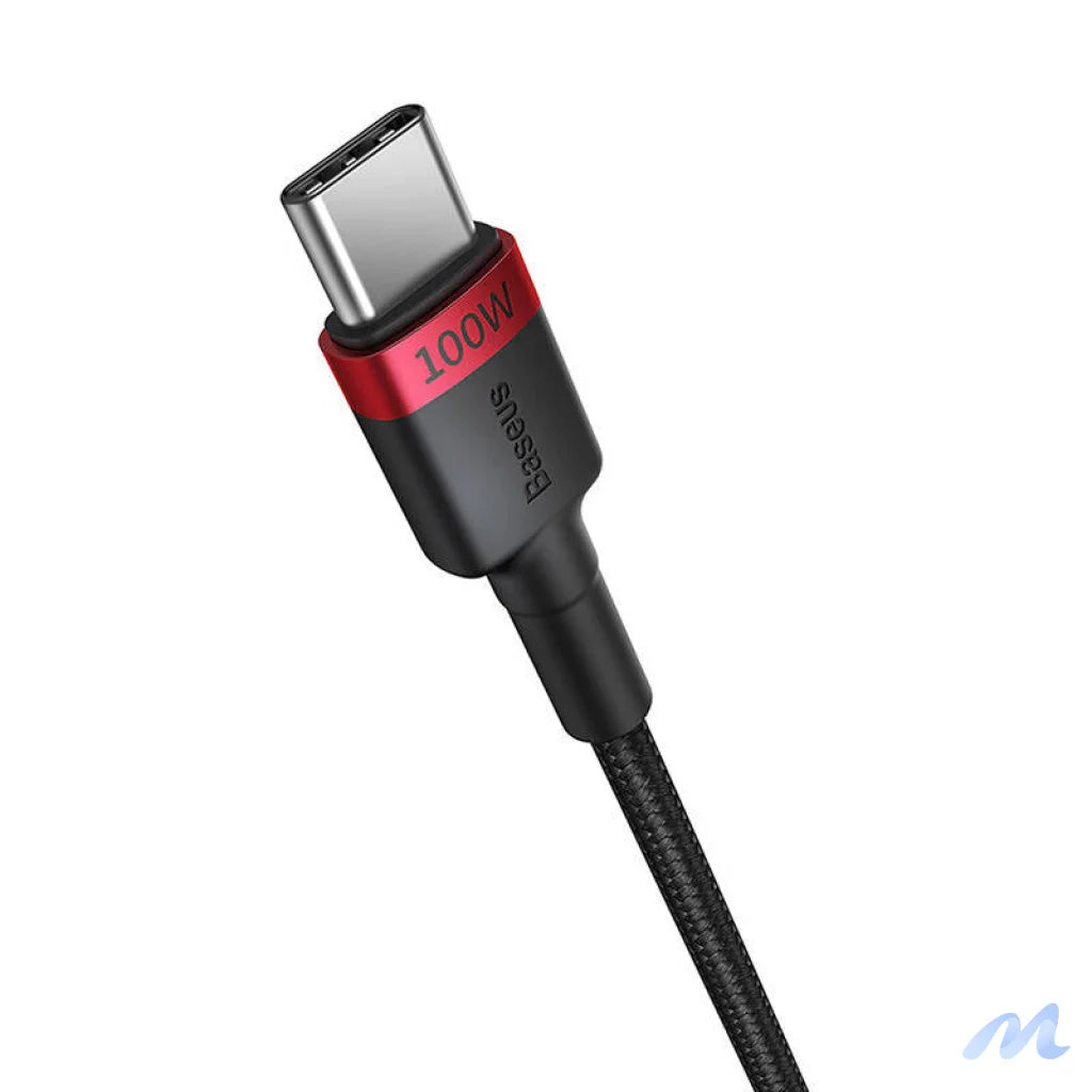 Cable Baseus Cafule USB-C to USB-C 100W,2m, 2psc (Red Black, Grey Black)