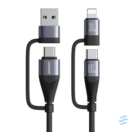 Cable Joyroom SA37 2T2 4in1 2C 1L 1A 60W 1.2m black USB to Lightning