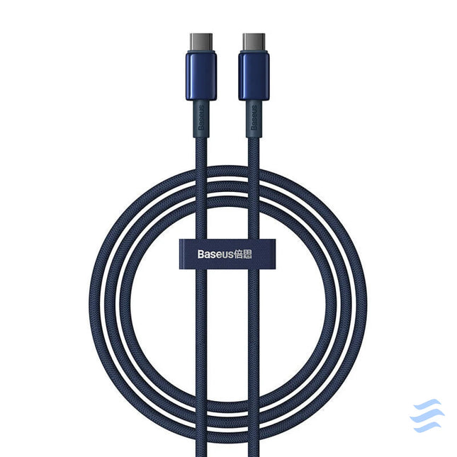 Cable USB C do USB C Baseus Tungsten Gold 100W 1m (niebieski) USB C to USB C