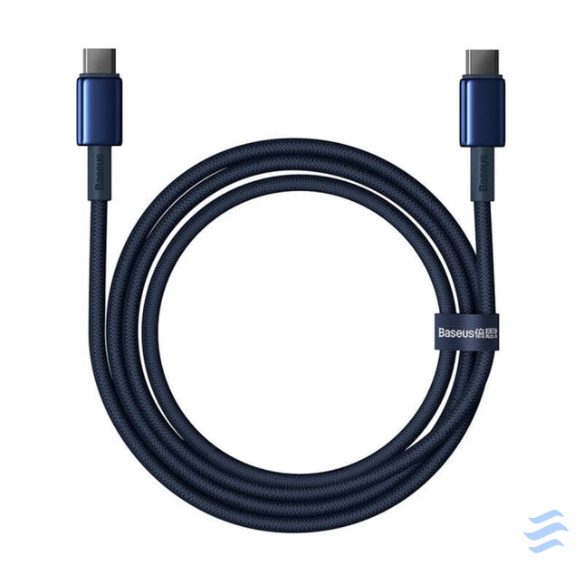 Cable USB C do USB C Baseus Tungsten Gold 100W 1m (niebieski) USB C to USB C