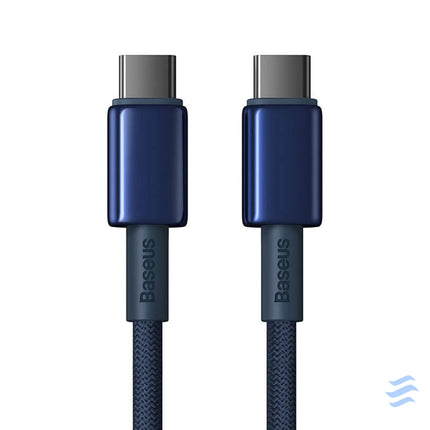 Cable USB C do USB C Baseus Tungsten Gold 100W 1m (niebieski) USB C to USB C