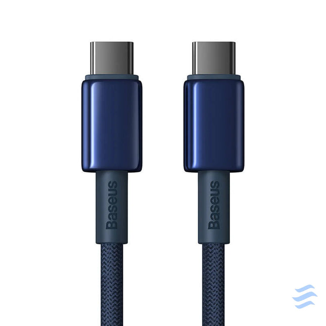 Cable USB C do USB C Baseus Tungsten Gold 100W 1m (niebieski) USB C to USB C