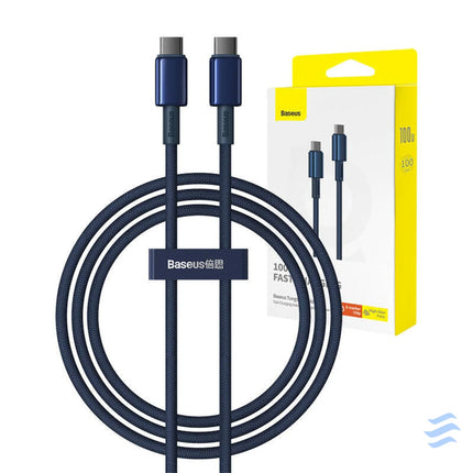 Cable USB C do USB C Baseus Tungsten Gold 100W 1m (niebieski) USB C to USB C
