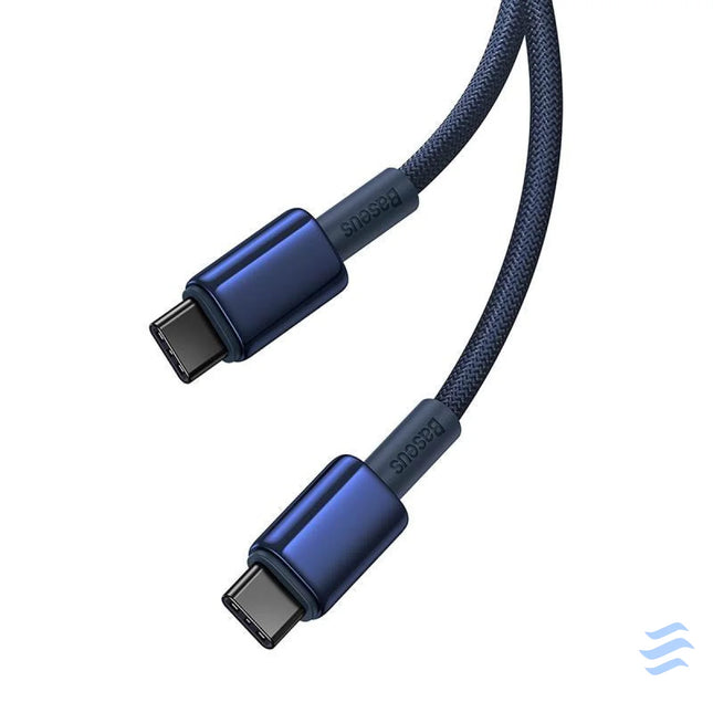 Cable USB C do USB C Baseus Tungsten Gold 100W 2m (niebieski) USB C to USB C