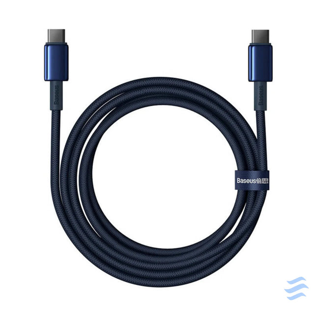 Cable USB C do USB C Baseus Tungsten Gold 100W 2m (niebieski) USB C to USB C