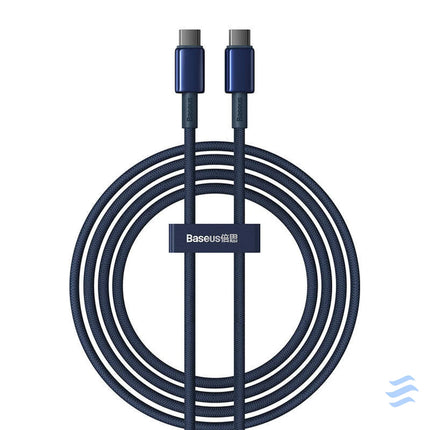Cable USB C do USB C Baseus Tungsten Gold 100W 2m (niebieski) USB C to USB C