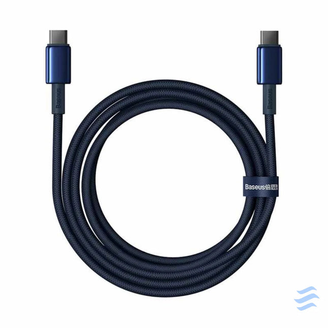 Cable USB C do USB C Baseus Tungsten Gold 100W 2m (niebieski) USB C to USB C