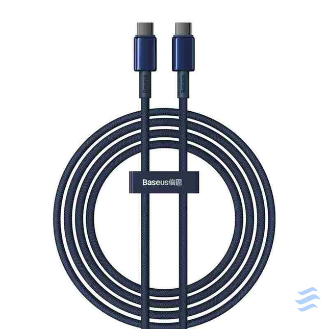 Cable USB C do USB C Baseus Tungsten Gold 100W 2m (niebieski) USB C to USB C