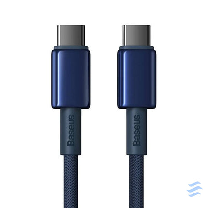 Cable USB C do USB C Baseus Tungsten Gold 100W 2m (niebieski) USB C to USB C