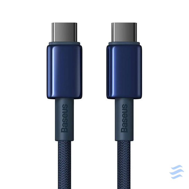 Cable USB C do USB C Baseus Tungsten Gold 100W 2m (niebieski) USB C to USB C