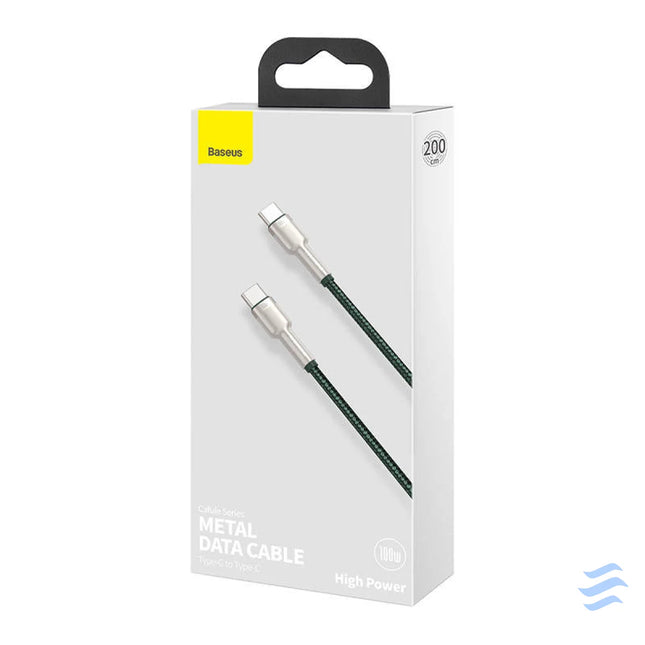 Cable USB C to USB C Baseus Cafule 100W 2m (green) USB C to USB C