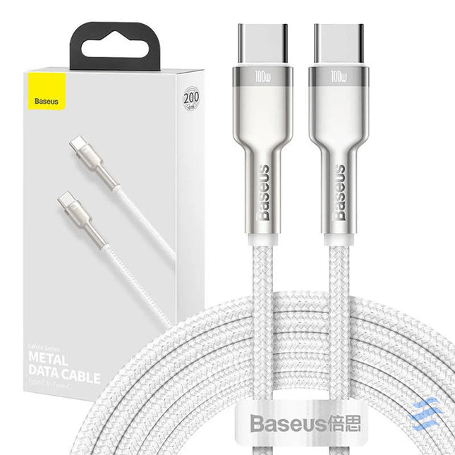 Cable USB C to USB C Baseus Cafule 100W 2m (white) USB C to USB C