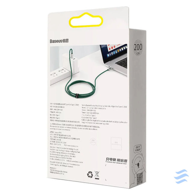 Cable USB C to USB C Baseus Display 100W 2m (green) USB C to USB C