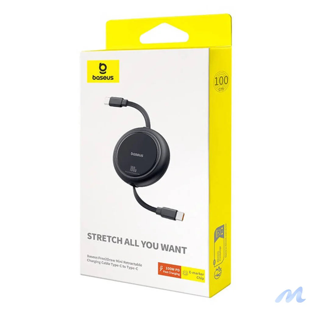 Cable USB-C to USB-C Baseus Free2Draw, PD, 100W, 1m (black)