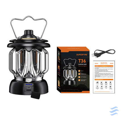Camping lamp Superfire T36 – USB C 3 modes Camping lamps