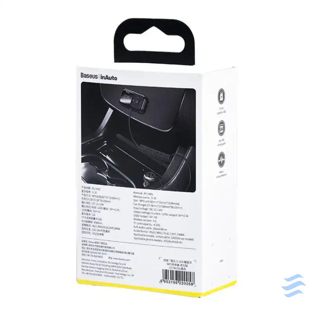 Car Bluetooth MP3 Player + Charger Baseus T Shaped S 16 Black OS Car transmitters