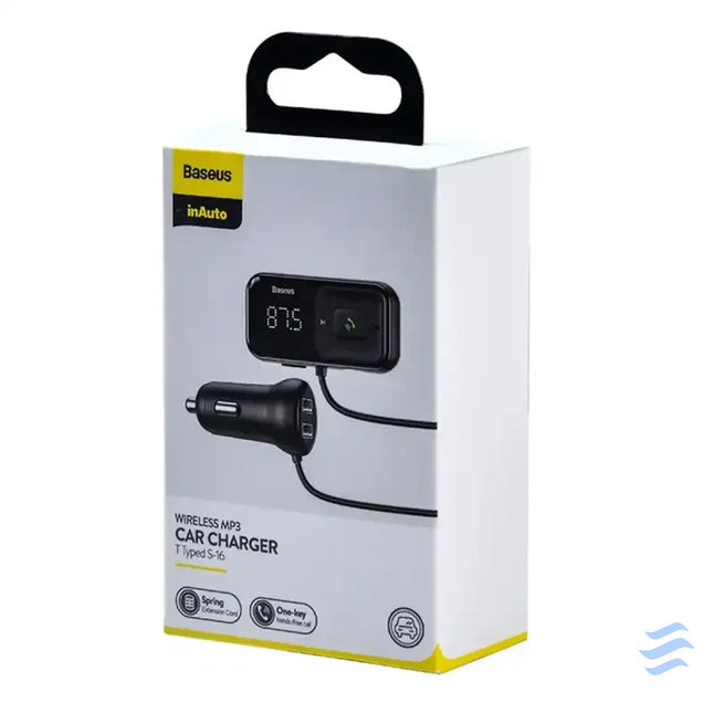 Car Bluetooth MP3 Player + Charger Baseus T Shaped S 16 Black OS Car transmitters