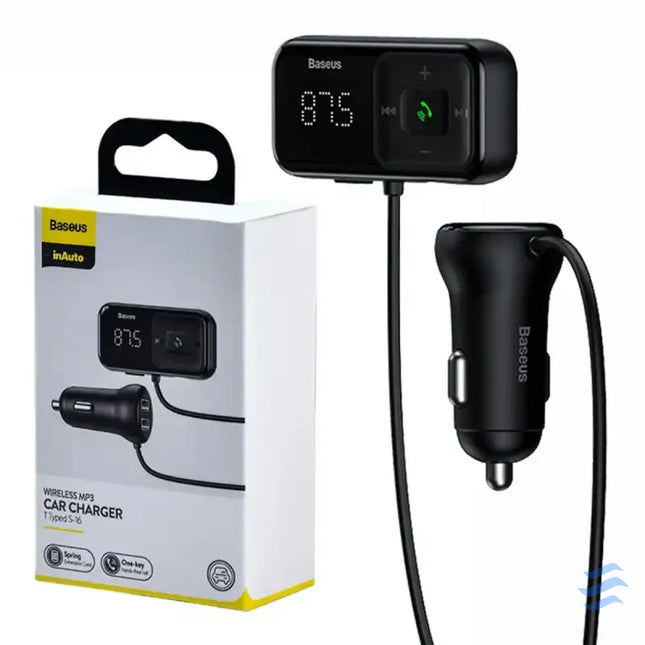 Car Bluetooth MP3 Player + Charger Baseus T Shaped S 16 Black OS Car transmitters