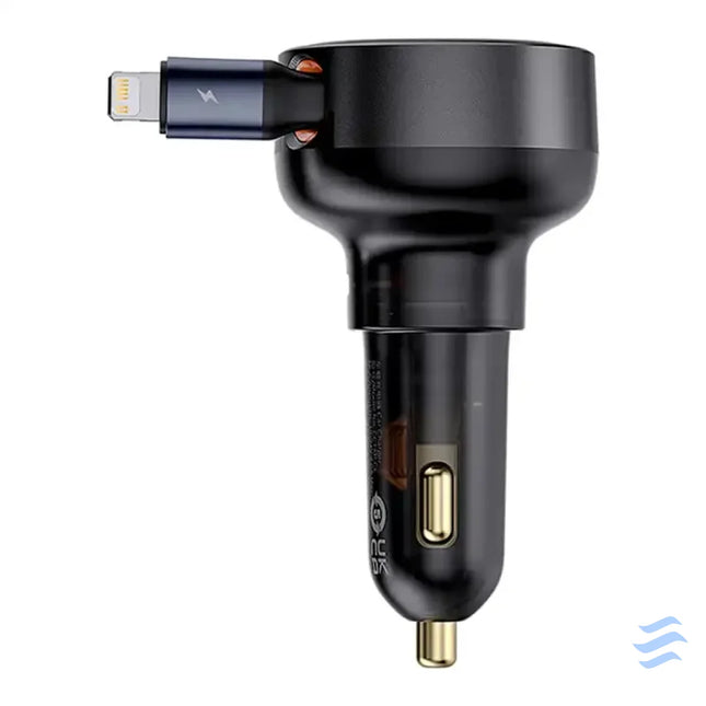 Car Charger Baseus Enjoyment Pro with lightning cable + USB C 55W (black) Car chargers
