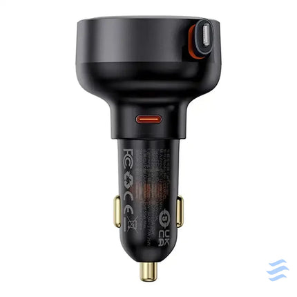 Car Charger Baseus Enjoyment Pro with lightning cable + USB C 55W (black) Car chargers