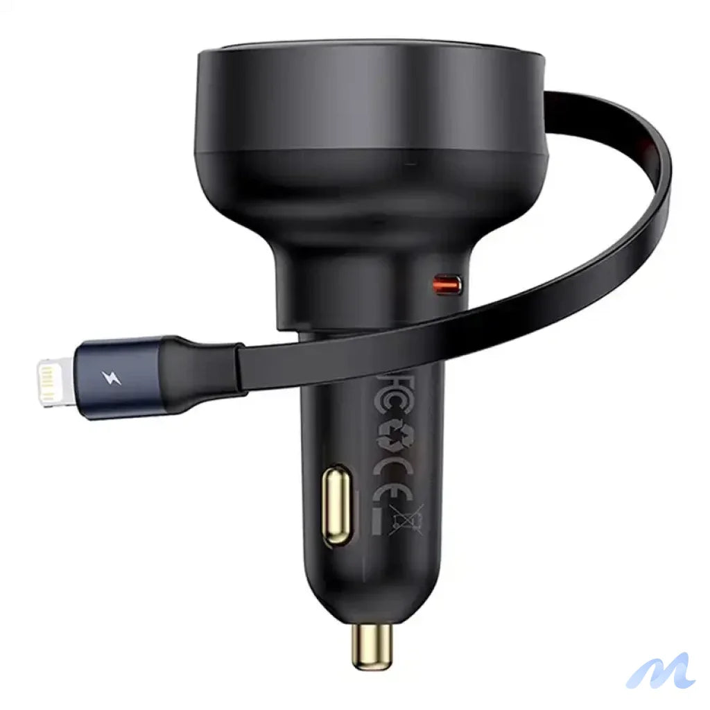 Car Charger Baseus Enjoyment Pro with lightning cable + USB-C , 55W (black)