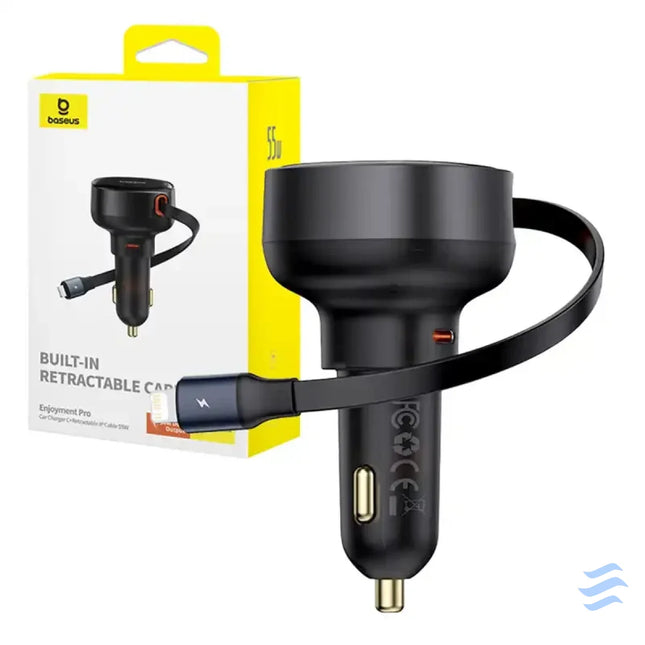 Car Charger Baseus Enjoyment Pro with lightning cable + USB C 55W (black) Car chargers