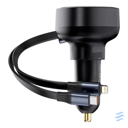 Car Charger Baseus Enjoyment USB with USB C cable and Lightning 60W (black) Car chargers