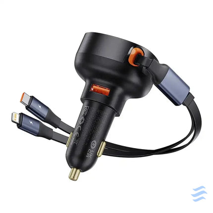 Car Charger Baseus Enjoyment USB with USB C cable and Lightning 60W (black) Car chargers