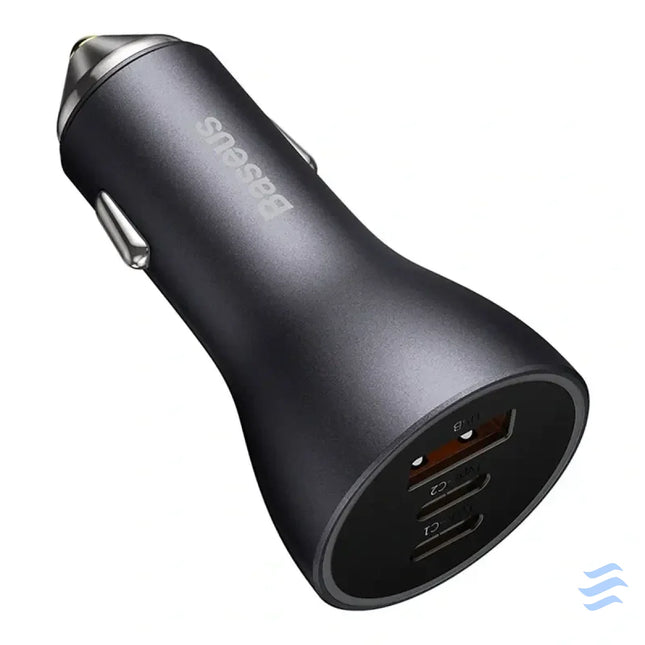 Car charger Baseus Golden Contactor Pro 2x USB C 1x USB 65W (grey) Car chargers