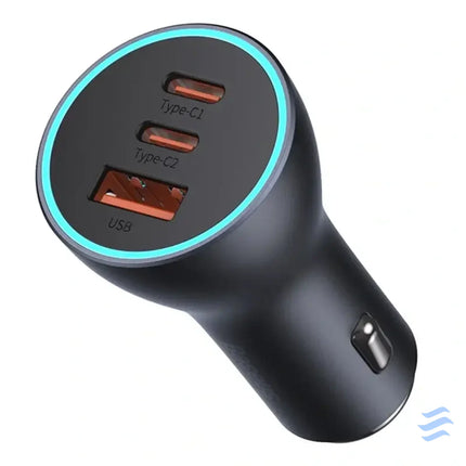 Car charger Baseus Golden Contactor Pro 2x USB C 1x USB 65W (grey) Car chargers