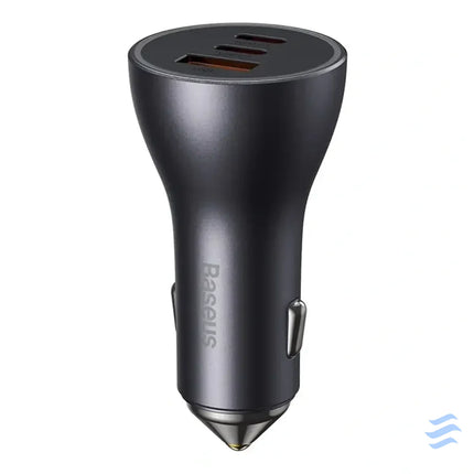 Car charger Baseus Golden Contactor Pro 2x USB C 1x USB 65W (grey) Car chargers