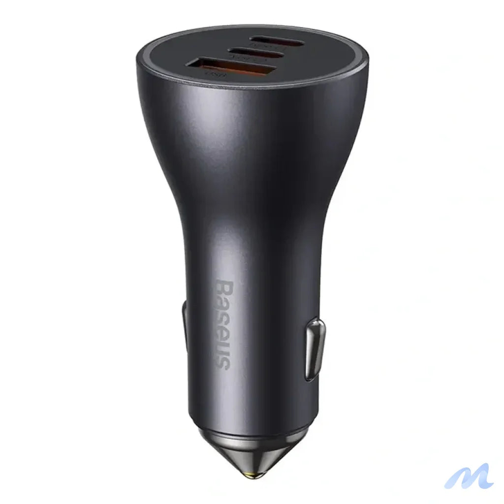 Car charger Baseus Golden Contactor Pro, 2x USB-C, 1x USB, 65W (grey)