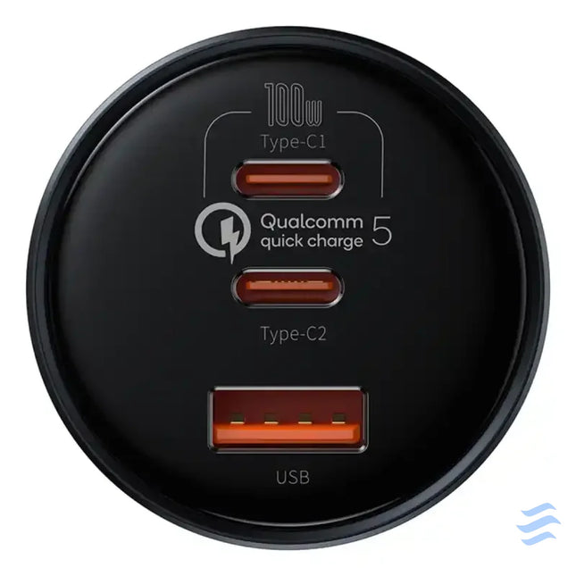 Car Charger Baseus Qualcomm USB 2x USB C 160W (Grey) Car chargers