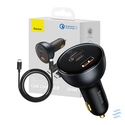 Car Charger Baseus Qualcomm USB 2x USB C 160W (Grey) Car chargers
