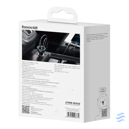 Car Charger Baseus Qualcomm USB 2x USB C 160W (Grey) Car chargers