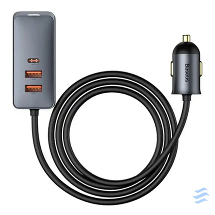 Car charger Baseus Share Together with extension cord 2x USB 2x USB C 120W (grey) Car chargers