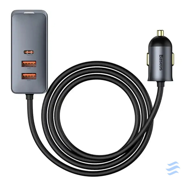 Car charger Baseus Share Together with extension cord 2x USB 2x USB C 120W (grey) Car chargers