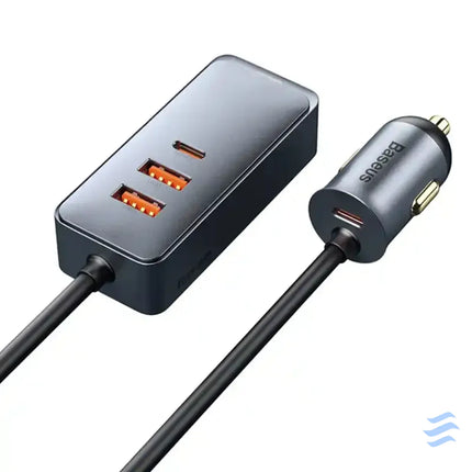Car charger Baseus Share Together with extension cord 2x USB 2x USB C 120W (grey) Car chargers